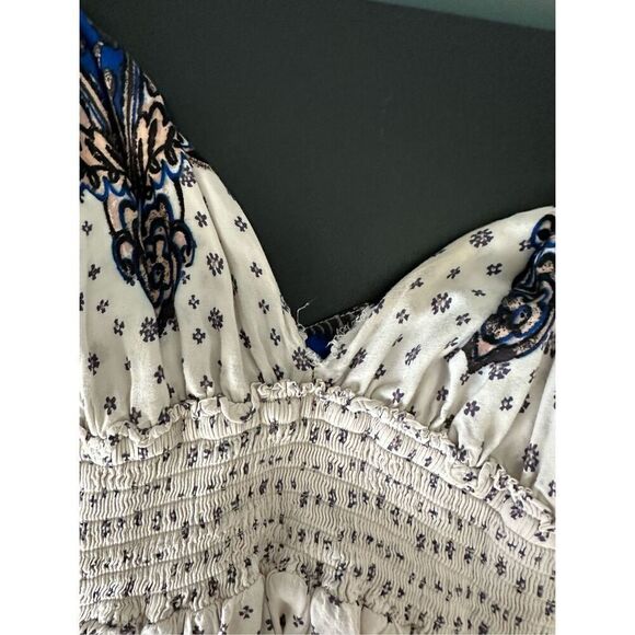 Free People Walking Dreams Skater Mini Dress in Ivory combo Size XS - Picture 13 of 13